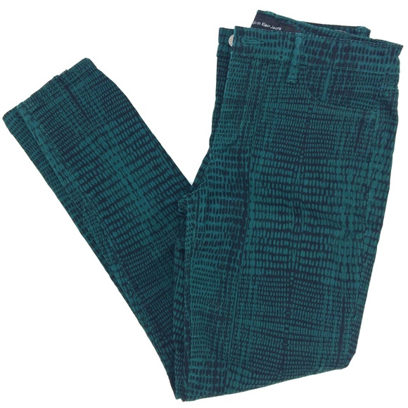 Calvin Klein Jeans Denim - Calvin Klein Green Black Crocodile Skinny Jeans 8